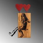 Wallity Banksy - 18 Escultura de pared de madera y metal Nogal y Negro